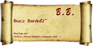 Bucz Benkő névjegykártya